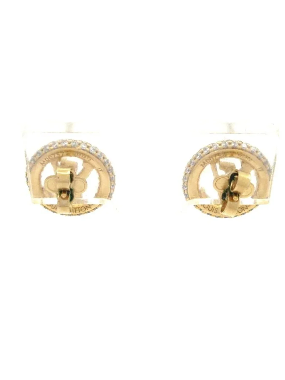 Louis Vuitton Earrings Book le Dreil by Knight Gold Clear LV Motif